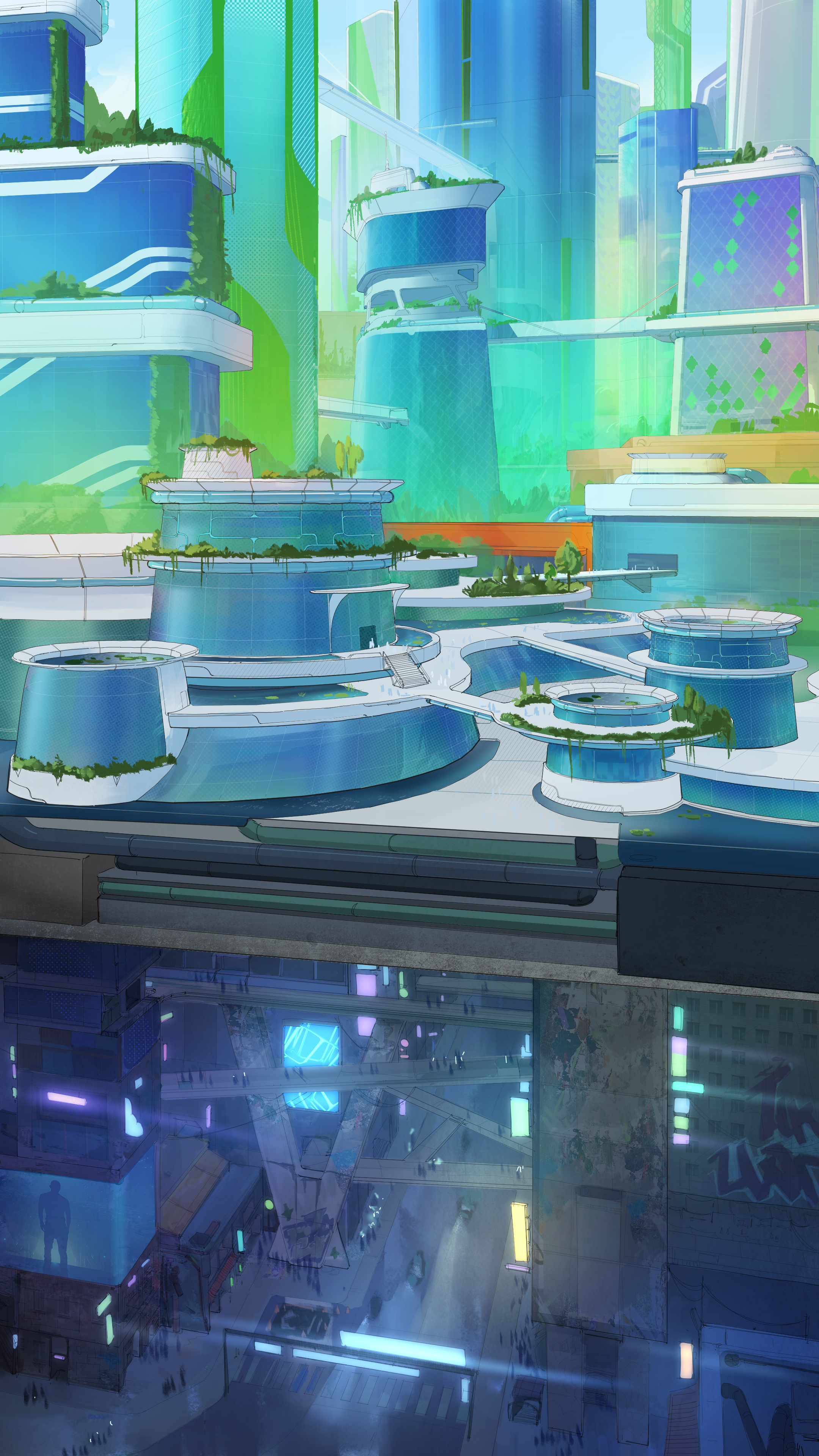 Concept Art — The city from both sides